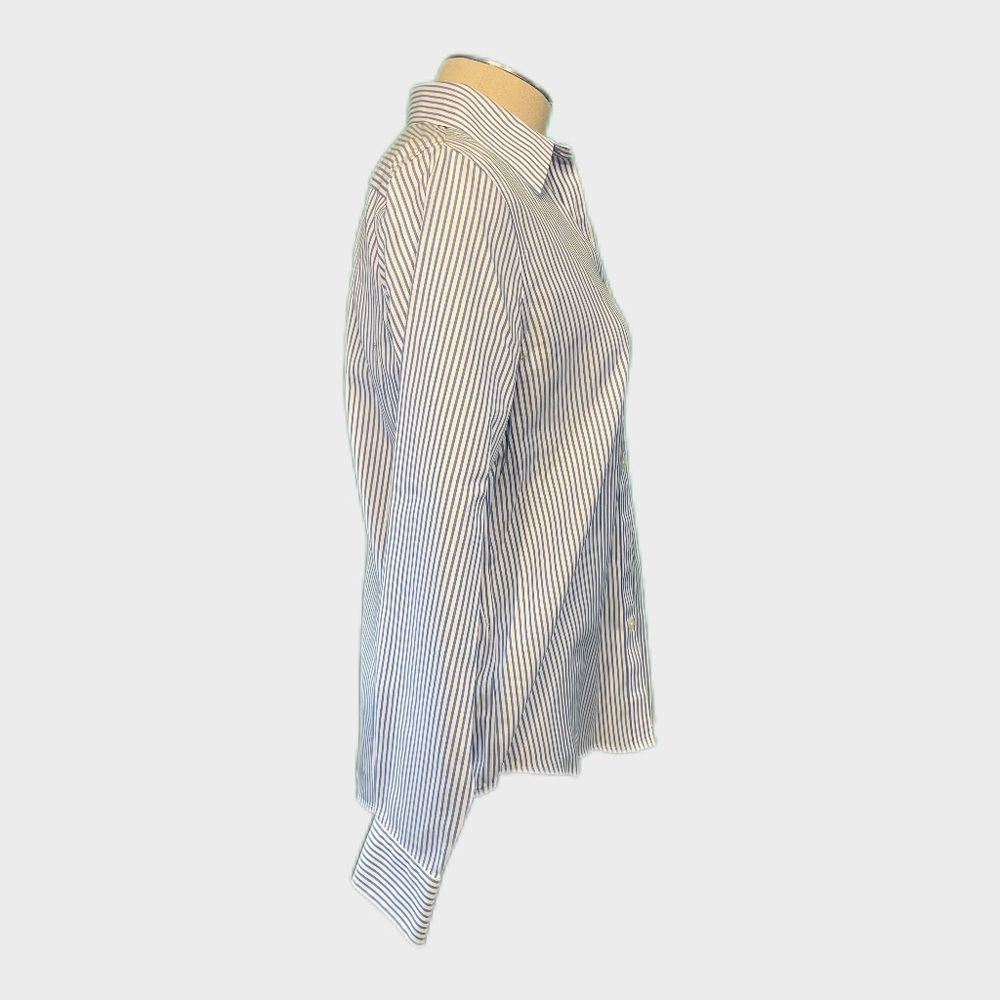 Jones New York No Iron Blue/White Striped Collared Shirt Size: Small NWOT! ✨✨ - Picture 5 of 6